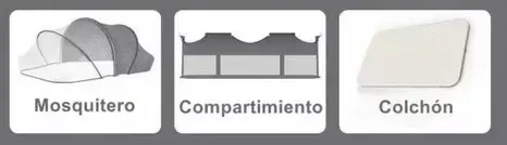 Cuna colecho LuBabycas gris con mosquitero - 2