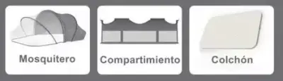 Cuna colecho LuBabycas gris con mosquitero - miniatura 2