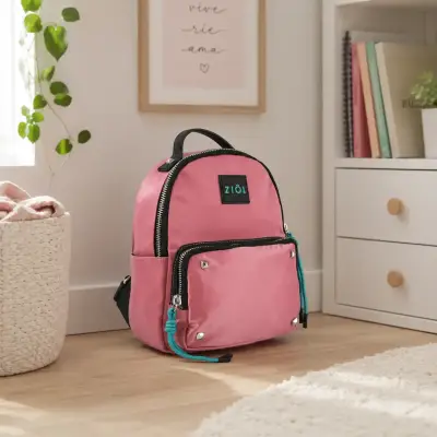 Mochila rosa Ziol con bolsillo frontal - miniatura 1