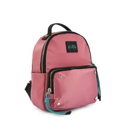 Mochila rosa Ziol con bolsillo frontal - miniatura 3