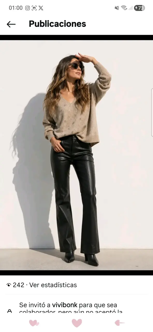 Suéter beige con detalles brillantes - 2