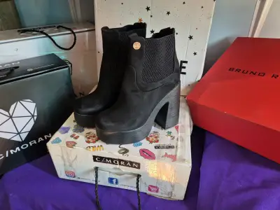 Botines negros de tacón alto, número 36 - miniatura 5