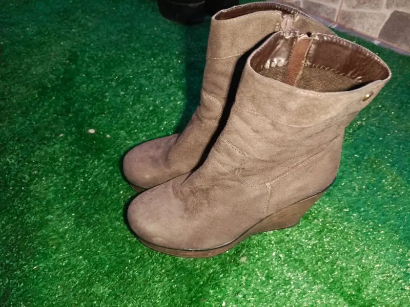 Botines de gamuza marrón con plataforma 38 - 1