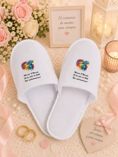 Pantuflas personalizadas para boda - miniatura 3
