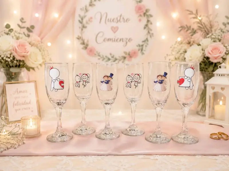 Copas de champán personalizadas para bodas - 2