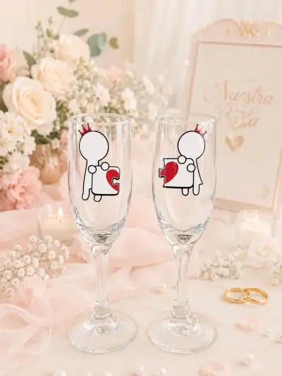 Copas de champán personalizadas para bodas - miniatura 3