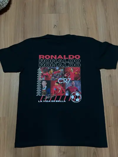 Polera negra CR7 Ronaldo estampada - miniatura 1
