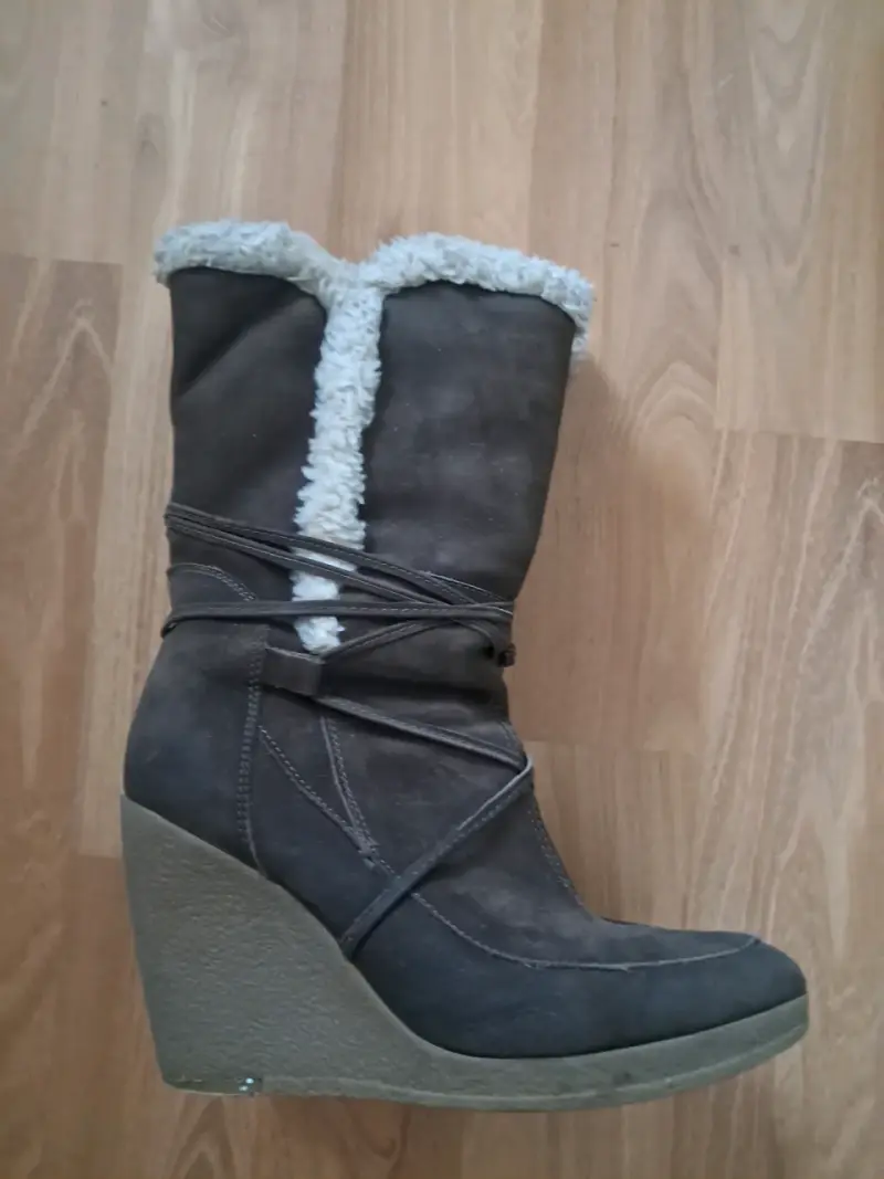Botas de invierno con plataforma y forro de lana - 1