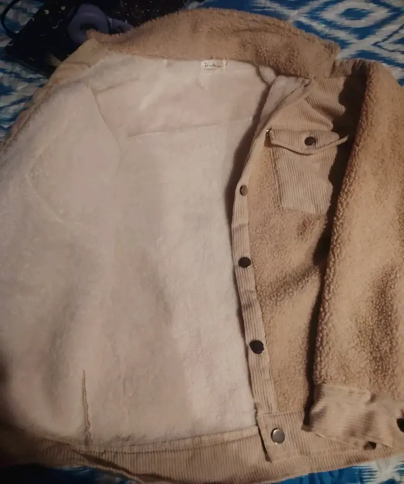 Chaqueta de lana beige XL - 2
