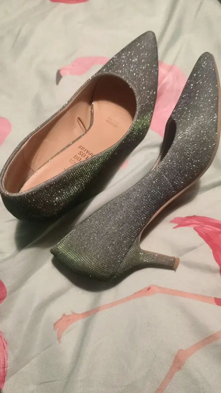 Zapatos de tacón brillantes plateados - 4