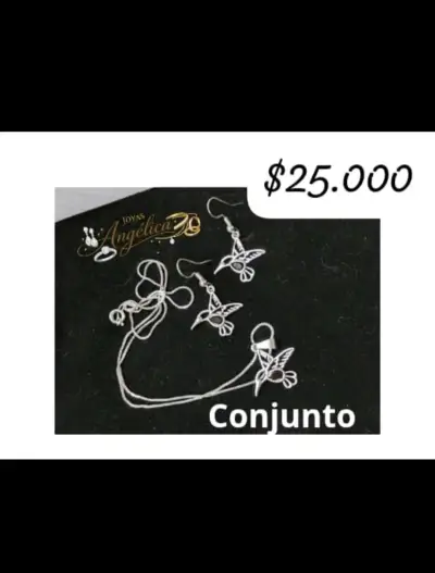 Conjunto de joyas de plata con colibrí - miniatura 1