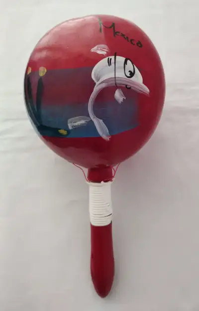 Maraca artesanal mexicana pintada a mano - miniatura 3