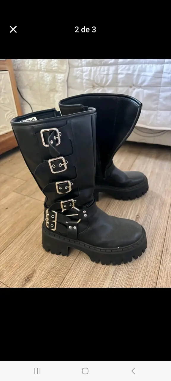 Botas negras con hebillas estilo punk - 2
