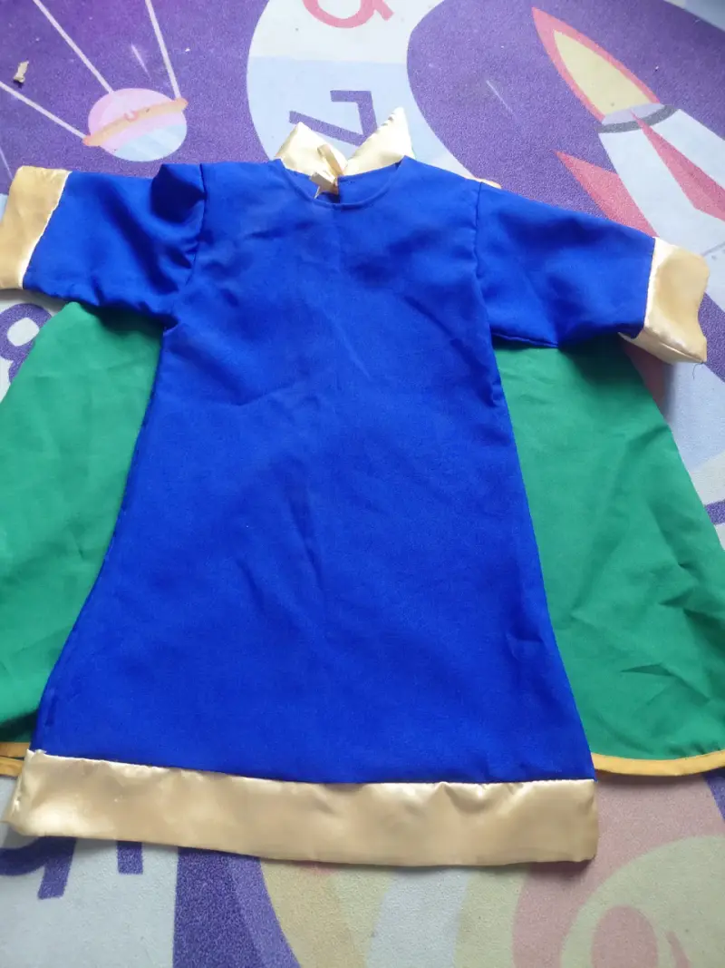 Disfraz de reyes mago infantil verde y azul - 3