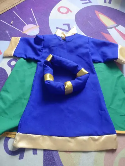 Disfraz de reyes mago infantil verde y azul - miniatura 4