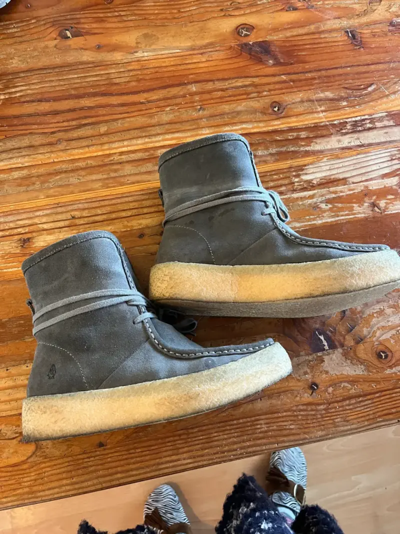 Botines de gamuza gris con forro cálido - 2