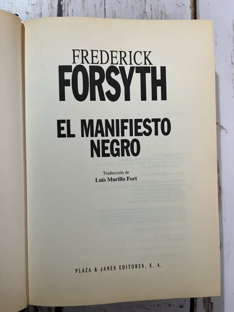 Libro 'El Manifiesto Negro' de Frederick Forsyth - 4