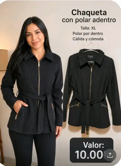 Pantalones de tela negro y gris talla 48-50 - miniatura 3