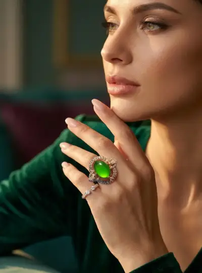 Anillo de Cóctel Vintage "Emperatriz" con Cabujón - miniatura 2