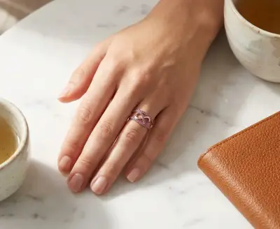 Anillo InfinitoViolet Plata 925 y Circonias Morada - miniatura 2