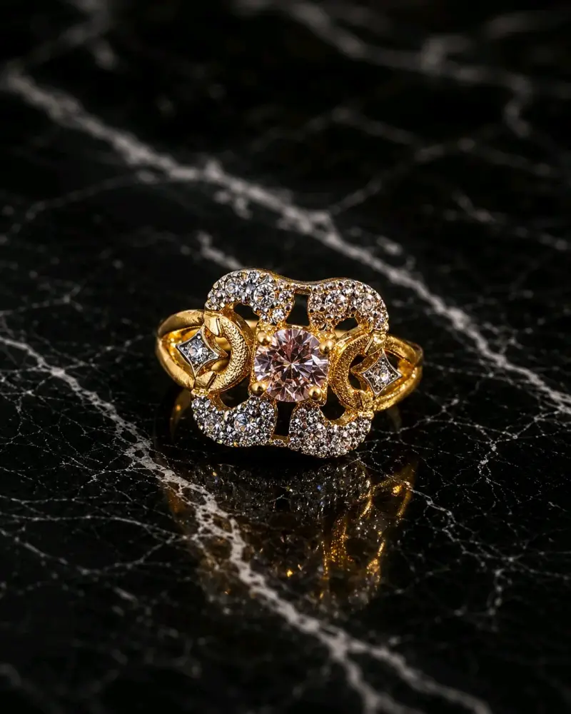 Anillo Vintage Florentino con Circonia Central - 1