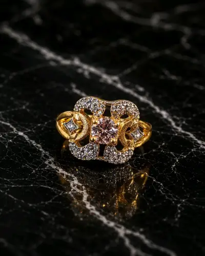 Anillo Vintage Florentino con Circonia Central - miniatura 1