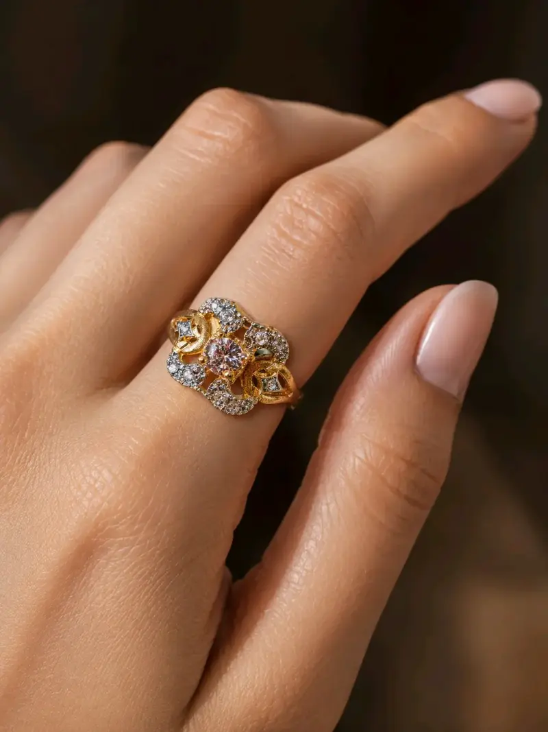 Anillo Vintage Florentino con Circonia Central - 2