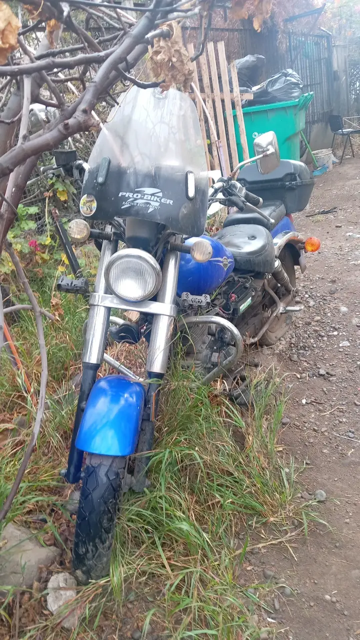 Motocicleta Pro-Biker azul con parabrisas - 2
