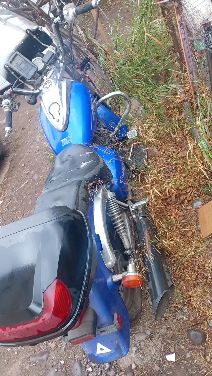 Motocicleta Pro-Biker azul con parabrisas - 5