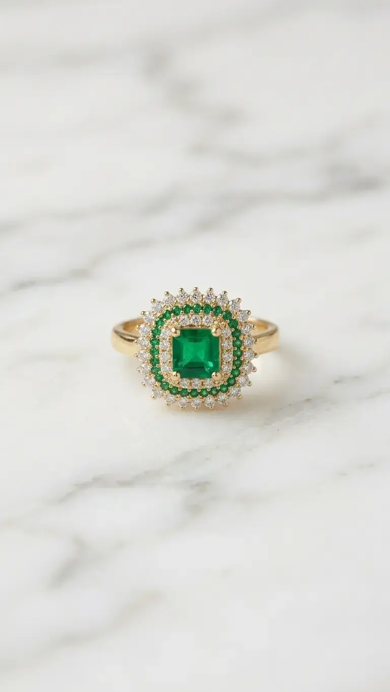 Anillo de Cóctel "Majestic Emerald" - 1