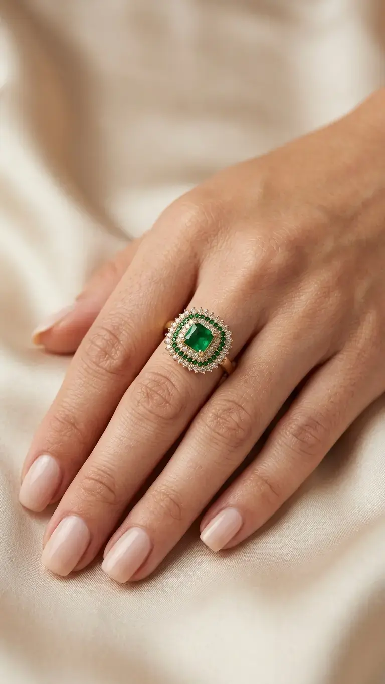 Anillo de Cóctel "Majestic Emerald" - 2