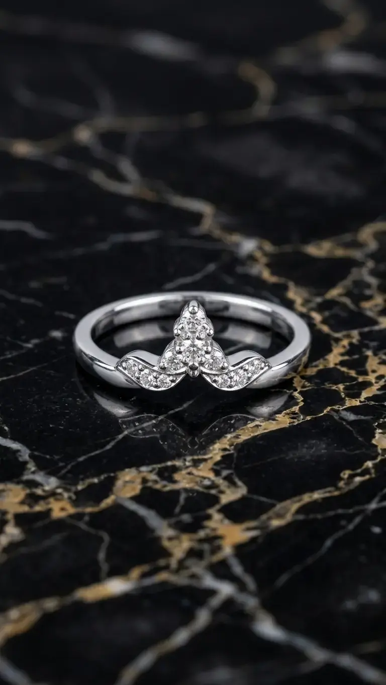 Anillo Corona Imperial Estilo V / Chevron - 1