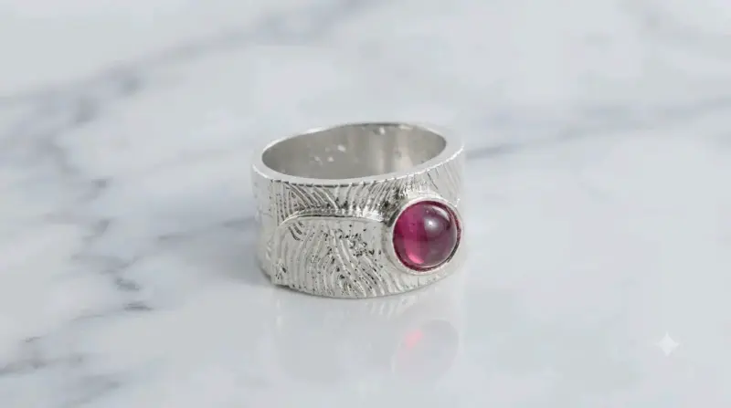 Anillo de Banda Ancha con Textura Orgánica - 1