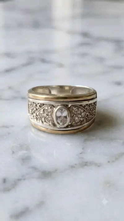 Anillo de Plata 925 Bicolor "Promesa de Amor" - miniatura 1