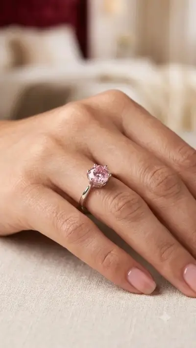 Anillo Solitario "Aura Rosa" en Plata 925 - miniatura 2