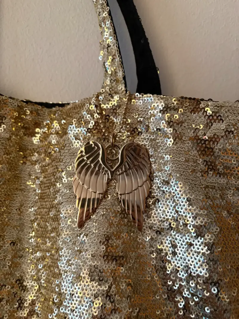 Bolso tote dorado con lentejuelas - 2