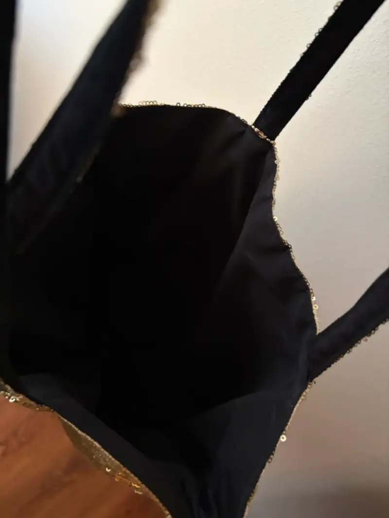 Bolso tote dorado con lentejuelas - 5