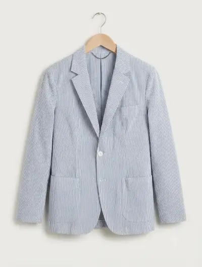 Blazer a rayas azul y blanco 3XL Mango - miniatura 1