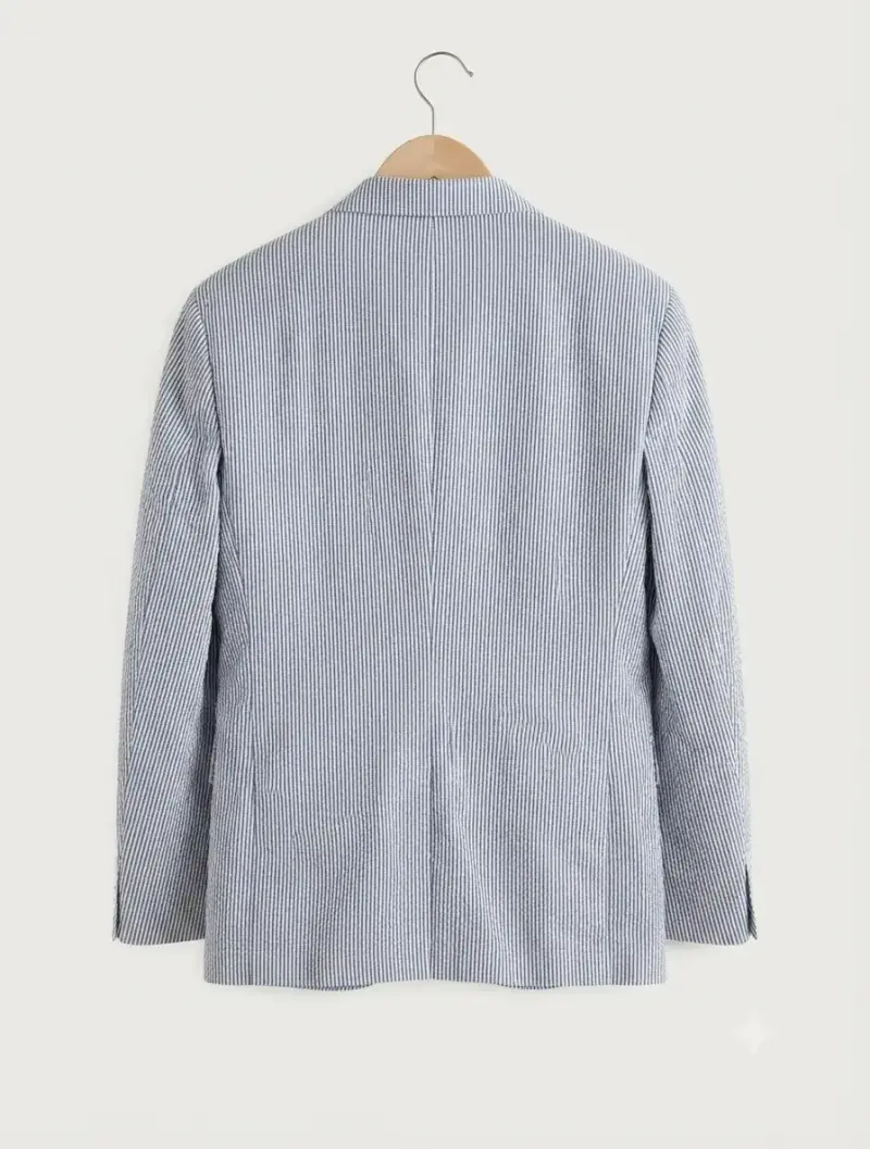 Blazer a rayas azul y blanco 3XL Mango - 2