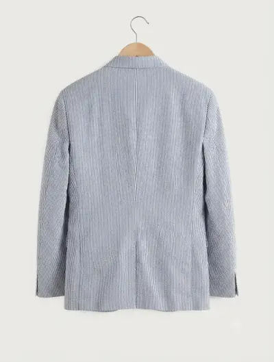 Blazer a rayas azul y blanco 3XL Mango - miniatura 2