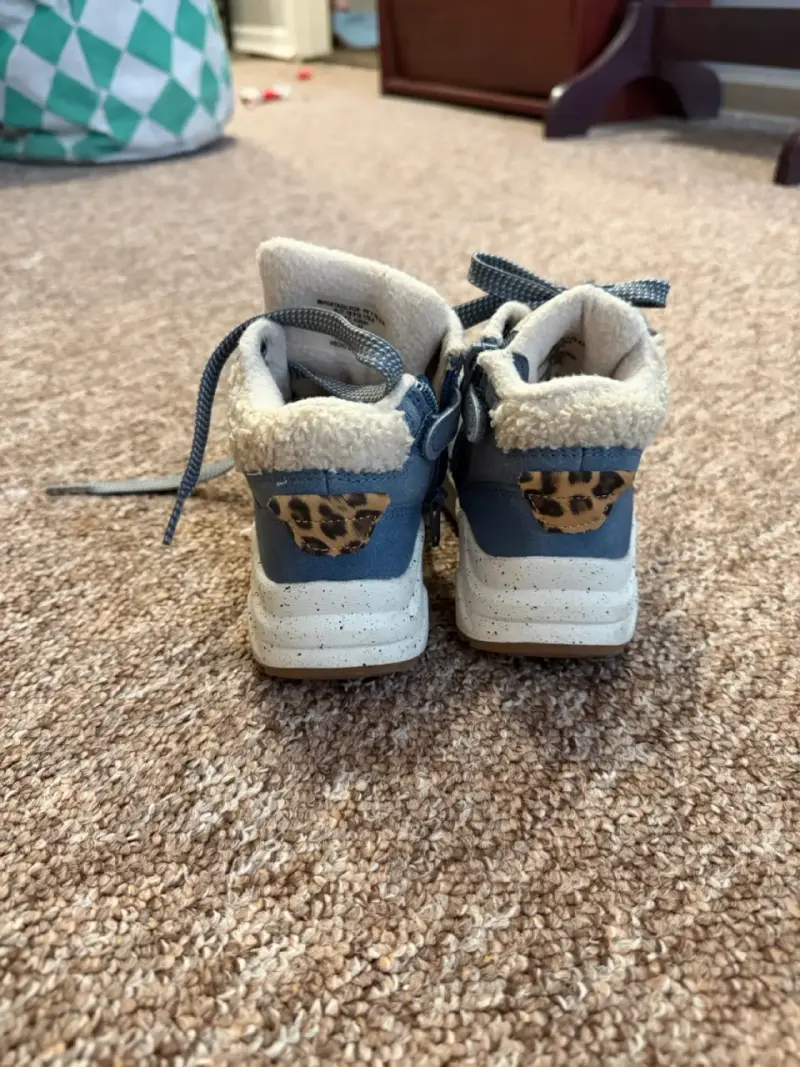 Botines infantiles azules con cordones - 5