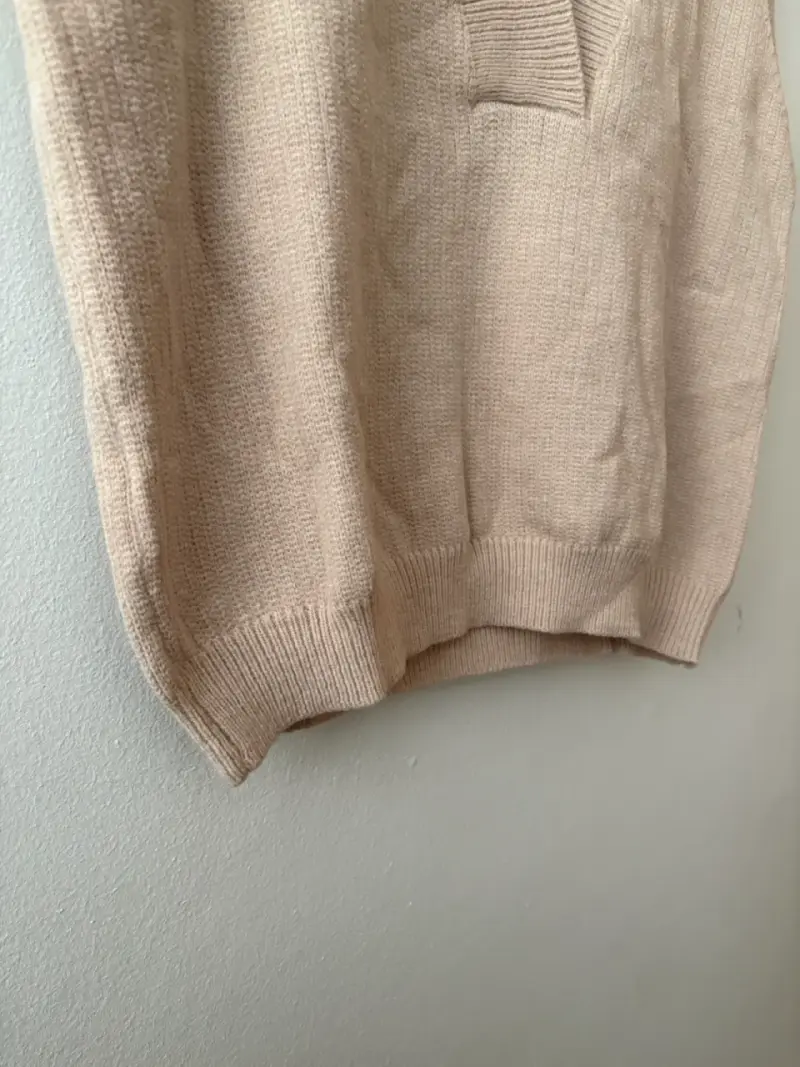 Chaleco sin mangas beige estilo vest - 4