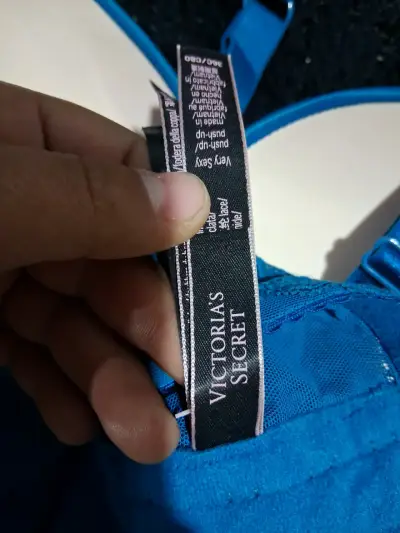 Sostén azul con encaje y soporte - miniatura 2