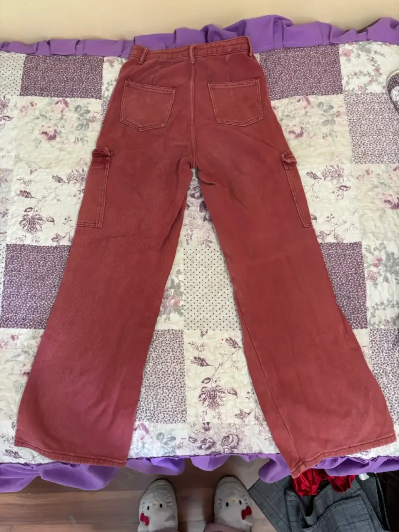Pantalones cargo rojos de algodón - 2