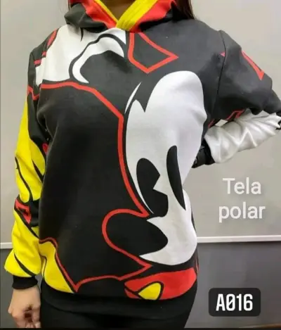 Polerón con capucha de tela polar estampado - miniatura 1