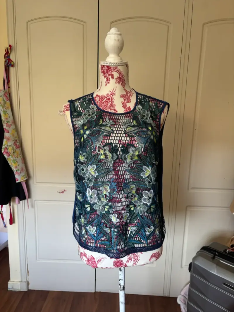 Blusa de encaje floral azul KAREN MILLEN - 3