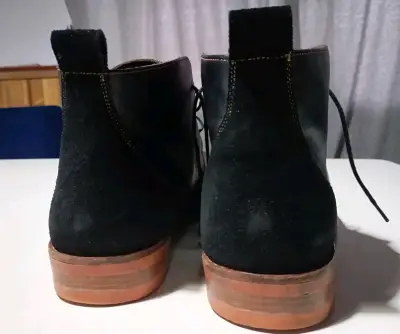 Botines de cuero negros para hombre - miniatura 4