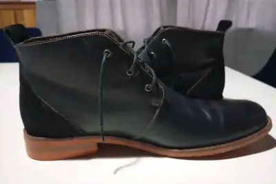 Botines de cuero negros para hombre - miniatura 5