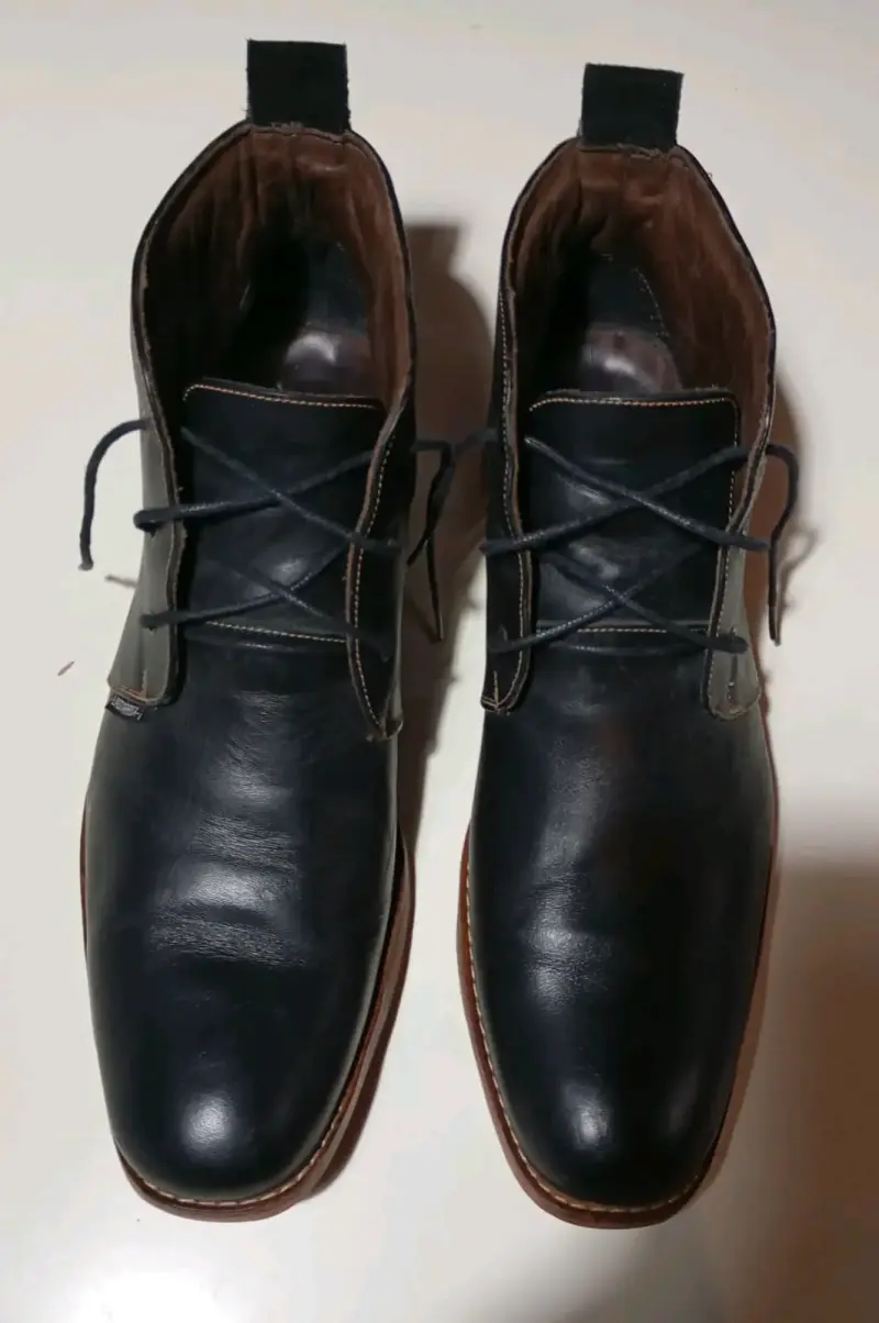 Botines de cuero negros para hombre - 6