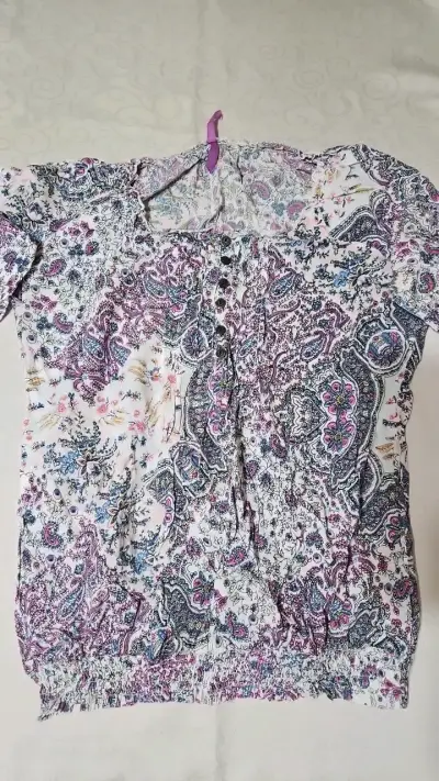 Blusa estampada floral bohemia para mujer - miniatura 1